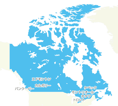 カナダの地図