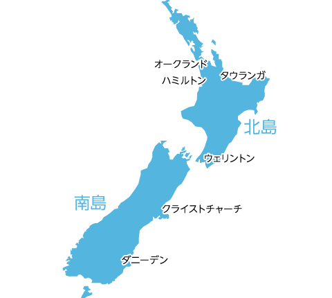 ニュージーランドの地図