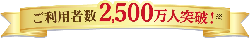 ご利用者数2,500万人突破！